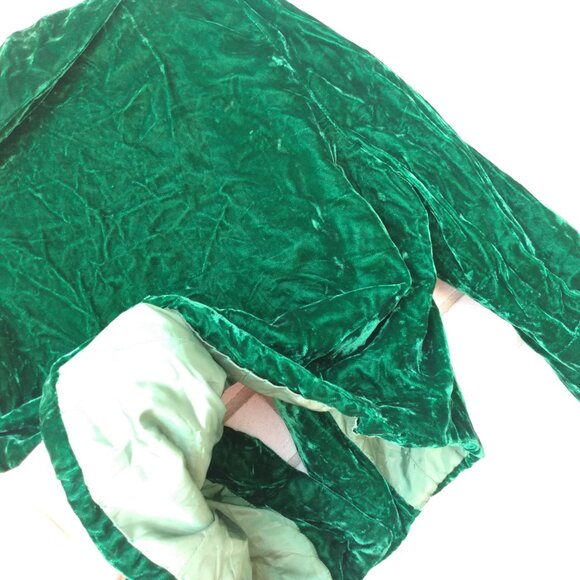 Vintage Bolero Dress Jacket DARK Green Crushed Velvet 40"B Rockabilly Retro - Picture 7 of 11